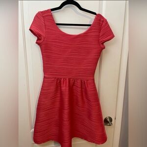 Pink Cap Sleeve Skater Dresss
